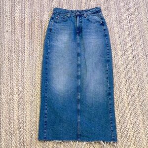 AG Maxi Jean Women's Blue Denim Jean Maxi Skirt